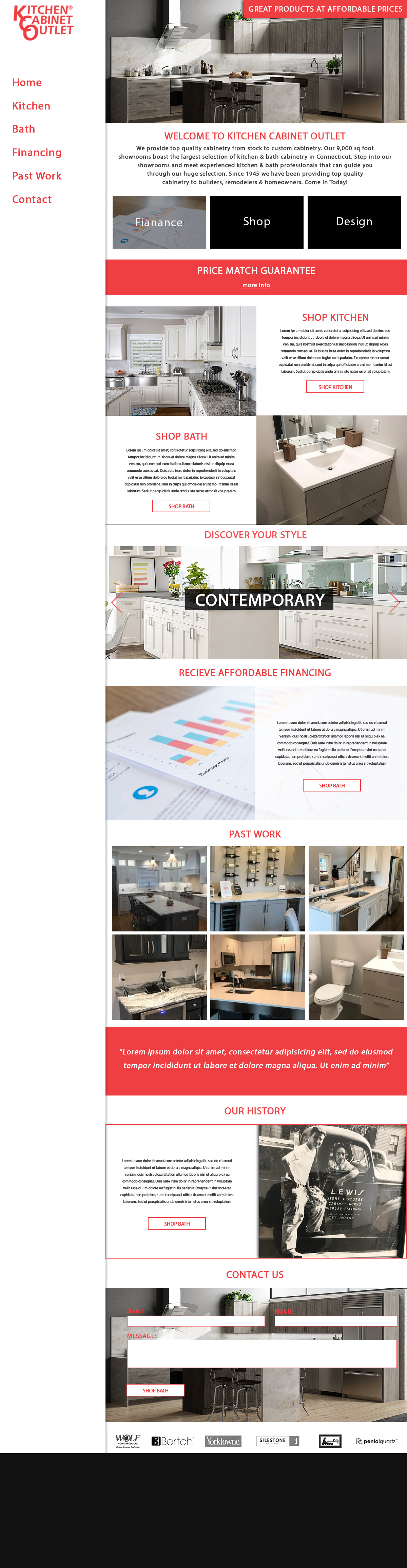 Kitchen Cabinet Website Design